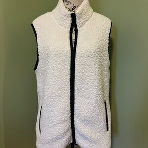 Women's White Sherpa Vest
